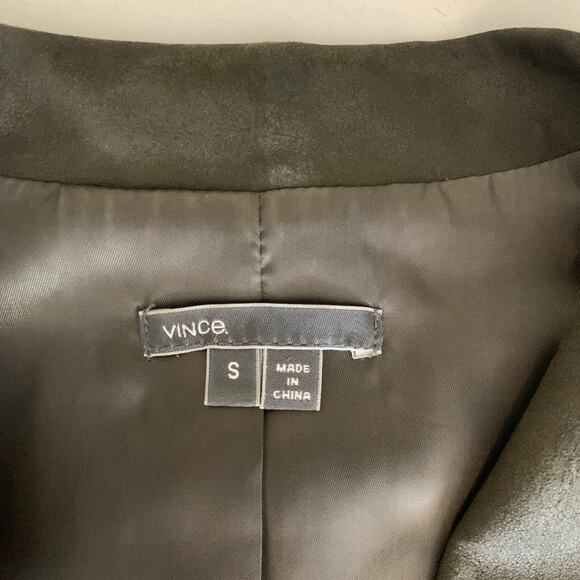 Vince Leather Vest Women S Small Deep Olive Suede Moto Asymmetric Jacket *READ - Picture 11 of 16